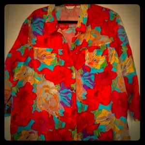 2x womens blouse 1/4 sleeve. beautiful red. SEE 2 PICTURES